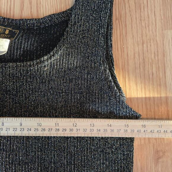 Vintage 90s Y2K Basement USA Women Gold Lurex Tank Top L Fairy Grunge Whimsigoth - Picture 7 of 8